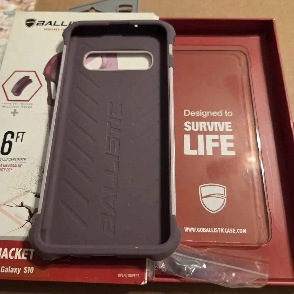 Ballistic Samsung Galaxy S 10 Phone Tough Jacket 6ft Drop Test  Light Purple